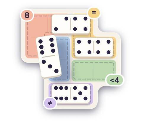 A Dotquilt board, half solved, with a domino being placed